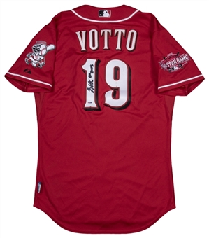 2015 Joey Votto Game Used and Signed Cincinnati Reds Alternate Red Jersey Worn on 9/26/15 (MLB Authenticated & PSA/DNA)